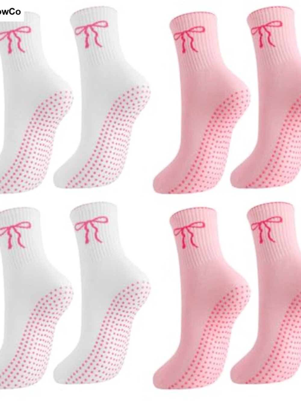 Non Slip Grippy Yoga Socks for Women Pilates Cute Cotton
